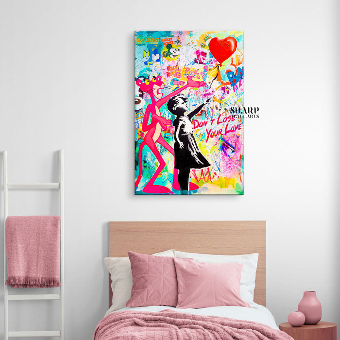 Banksy Balloon Girl Don't Lose Your Love Canvas Wall Art