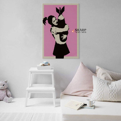 Banksy Bomb Hugger Love Canvas Wall Art - SharpWallArts