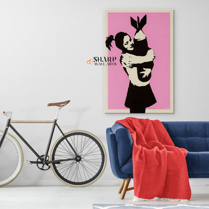 Banksy Bomb Hugger Love Canvas Wall Art - SharpWallArts