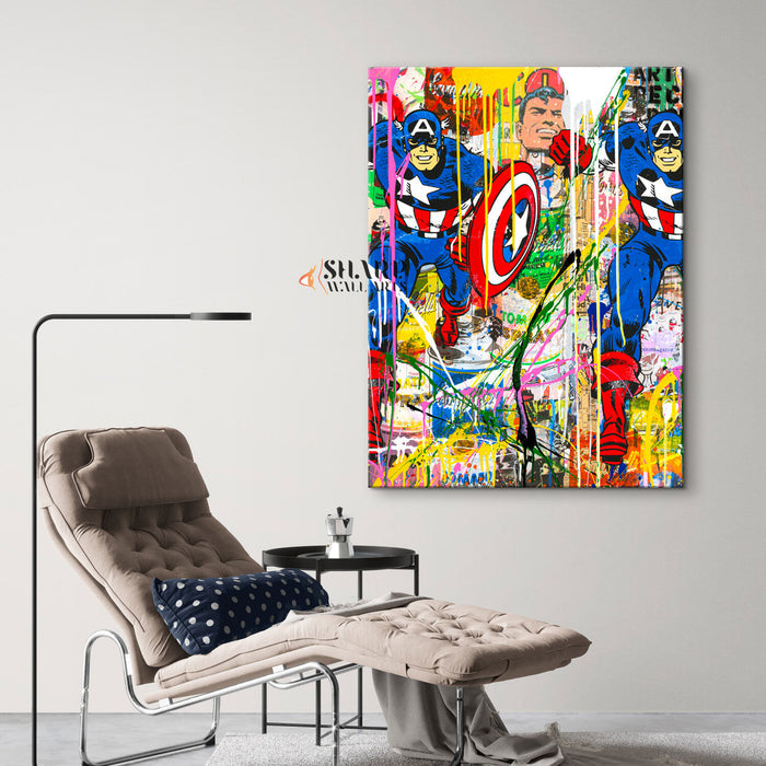 Banksy Captain A Canvas Wall Art Print