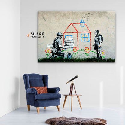 Banksy Crayon For Closure Canvas Wall Art