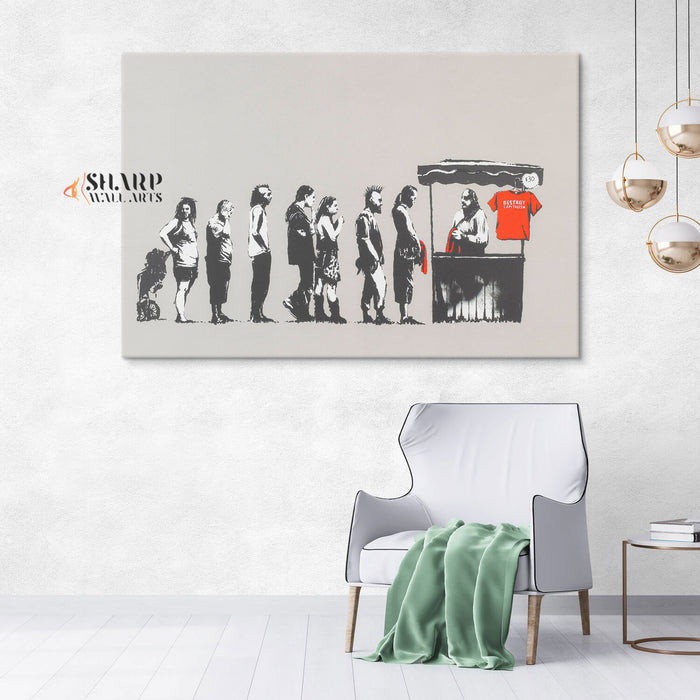 Banksy Destroy Capitalism Canvas Wall Art