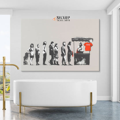 Banksy Destroy Capitalism Canvas Wall Art