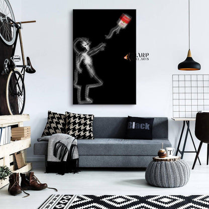Banksy Girl With Campbell’s Soup Canvas Wall Art - SharpWallArts
