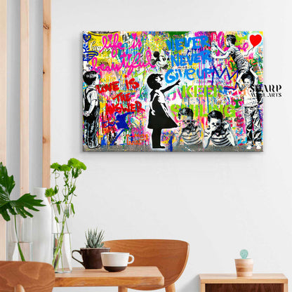 Banksy Mix Life Is Beautiful Canvas Wall Art