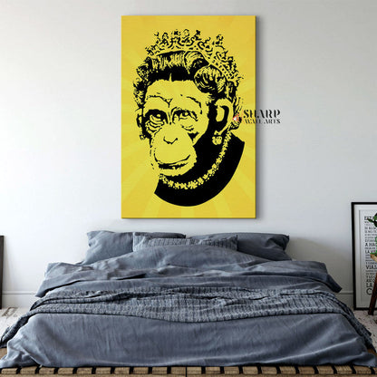 Banksy Monkey Queen Canvas Wall Art
