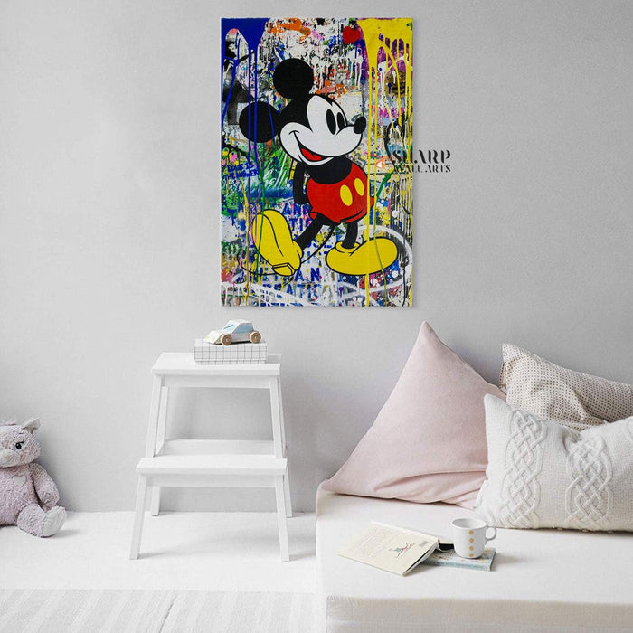 Banksy Mouse Graffiti Wall Art Canvas - SharpWallArts