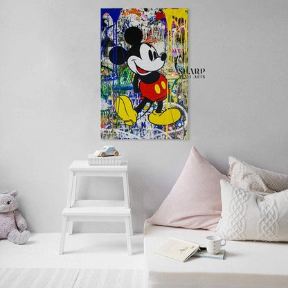 Banksy Mouse Graffiti Wall Art Canvas - SharpWallArts