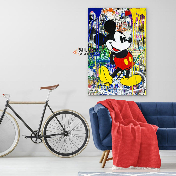 Banksy Mouse Graffiti Wall Art Canvas - SharpWallArts