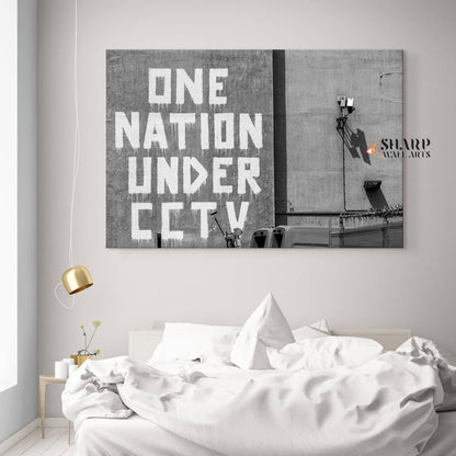 Banksy One Nation Under CCTV Canvas Wall Art