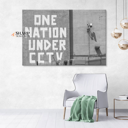 Banksy One Nation Under CCTV Canvas Wall Art