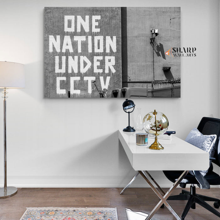 Banksy One Nation Under CCTV Canvas Wall Art