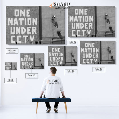 Banksy One Nation Under CCTV Canvas Wall Art