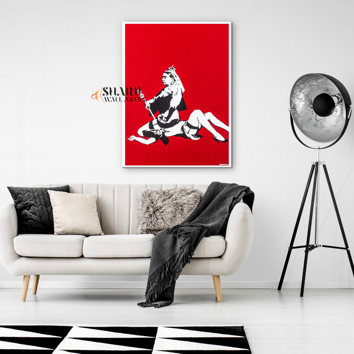 Banksy Queen Victoria Canvas Wall Art