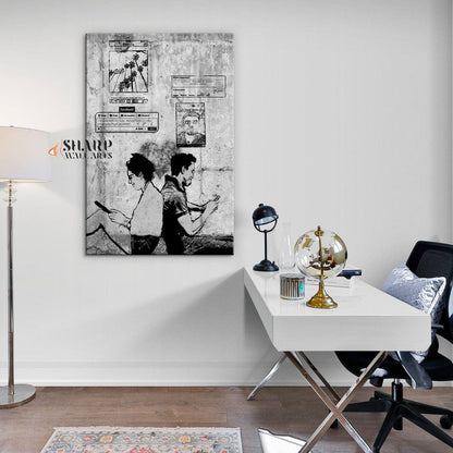 Banksy Social Media Lovers Canvas Wall Art - SharpWallArts
