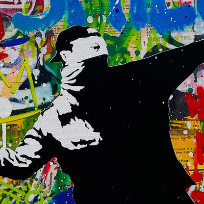 Banksy Thrower Canvas Wall Art