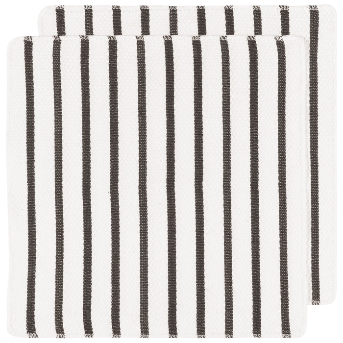 Basketweave Black Dishcloths Set of 2