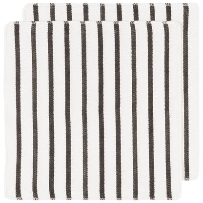 Basketweave Black Dishcloths Set of 2