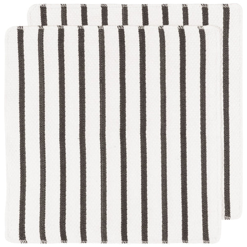 Basketweave Black Dishcloths Set of 2