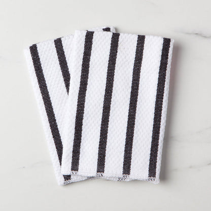 Basketweave Black Dishcloths Set of 2