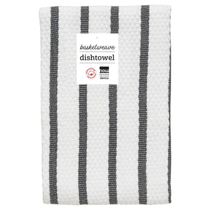 Basketweave Black Dishtowel