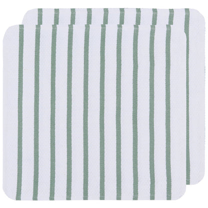 Basketweave Elm Green Dishcloths Set of 2