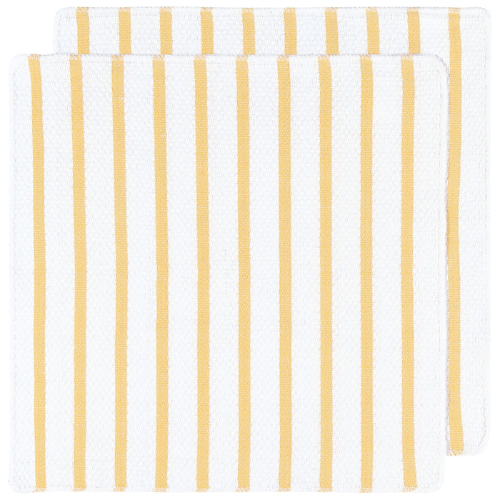 Basketweave Lemon Yellow Dishcloths Set of 2