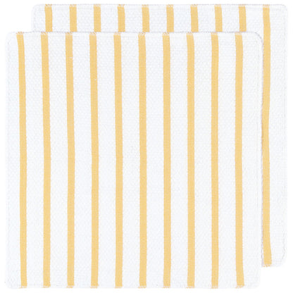 Basketweave Lemon Yellow Dishcloths Set of 2