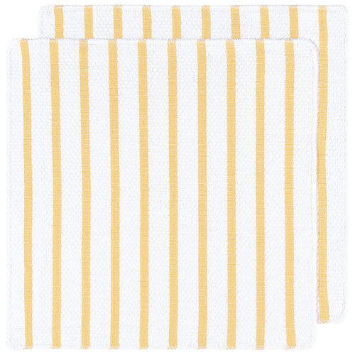 Basketweave Lemon Yellow Dishcloths Set of 2