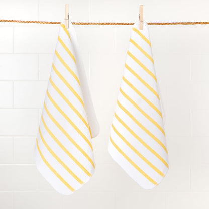 Basketweave Lemon Yellow Dishcloths Set of 2