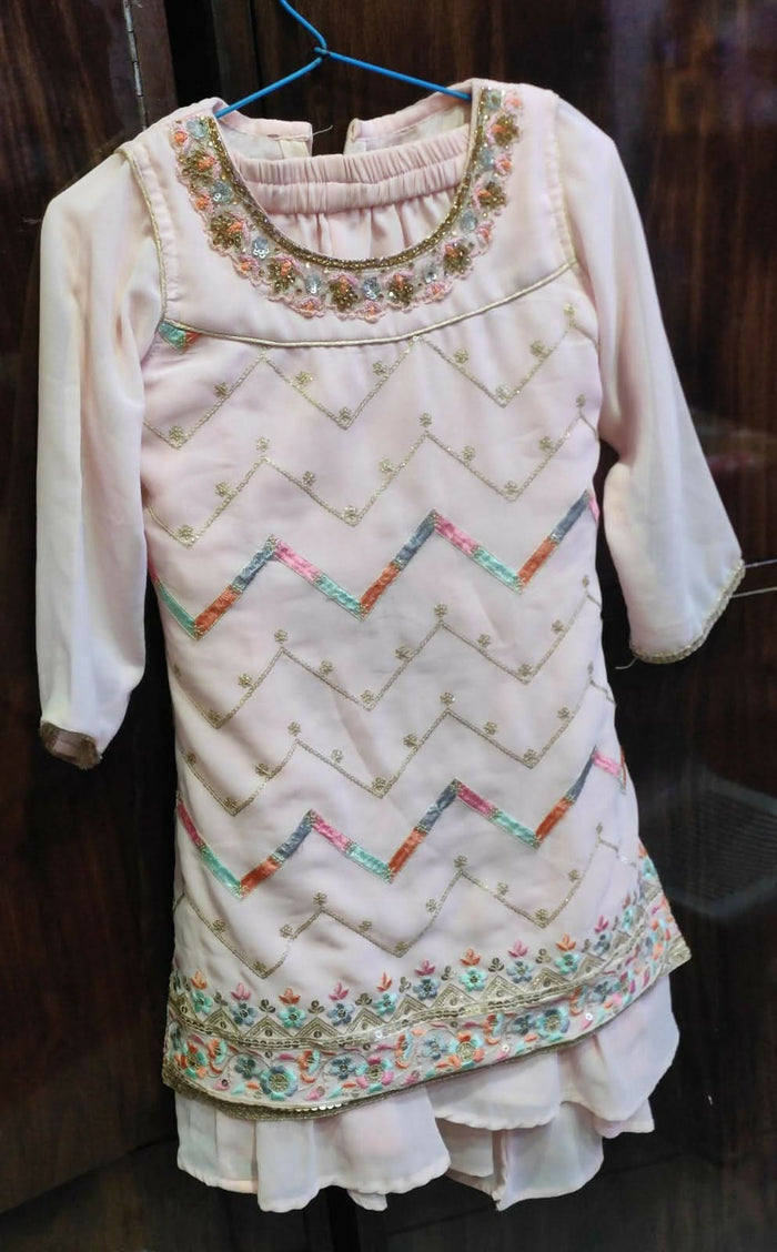 Dress your little one in elegance with our Beautiful Ethnic Wear Suit (Sharara Set), perfect for special occasions and celebrations.