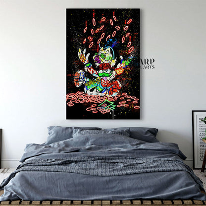Bitcoin Rich Duck Canvas Wall Art