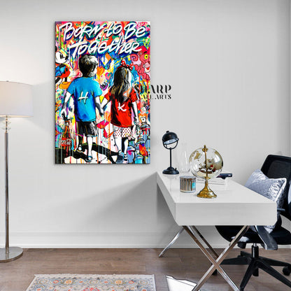 Born To Be Together Canvas Wall Art
