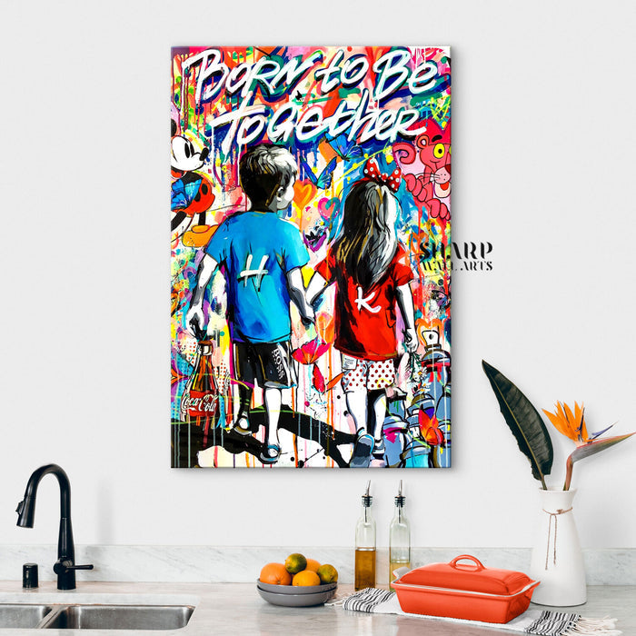 Born To Be Together Canvas Wall Art