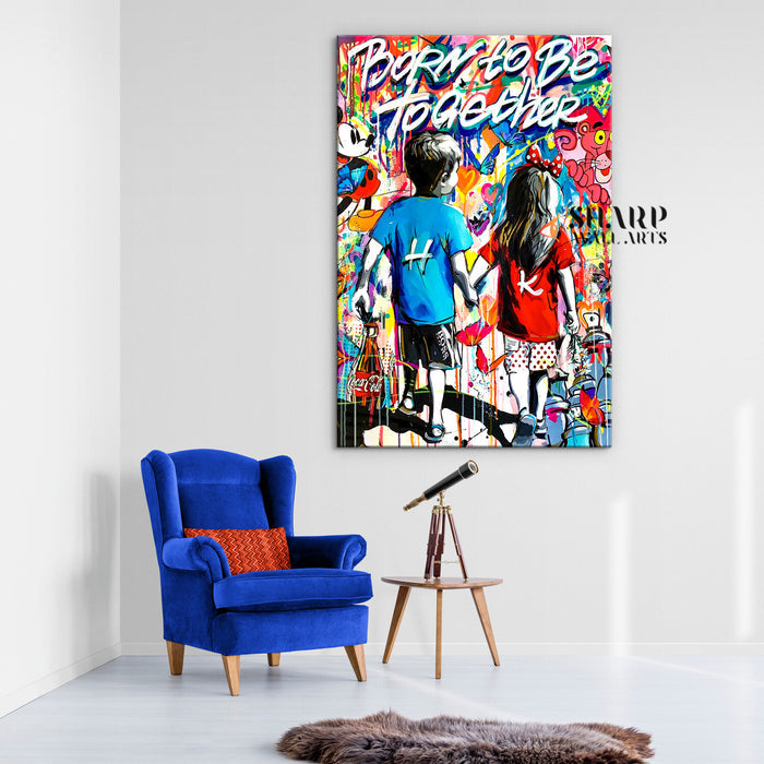 Born To Be Together Canvas Wall Art