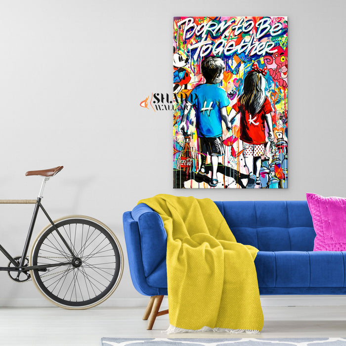 Born To Be Together Canvas Wall Art