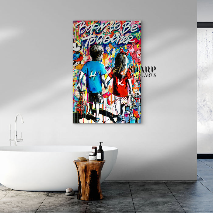 Born To Be Together Canvas Wall Art