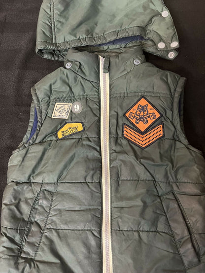 Boy’s Solid Sleeveless Puffer Jacket - PyaraBaby