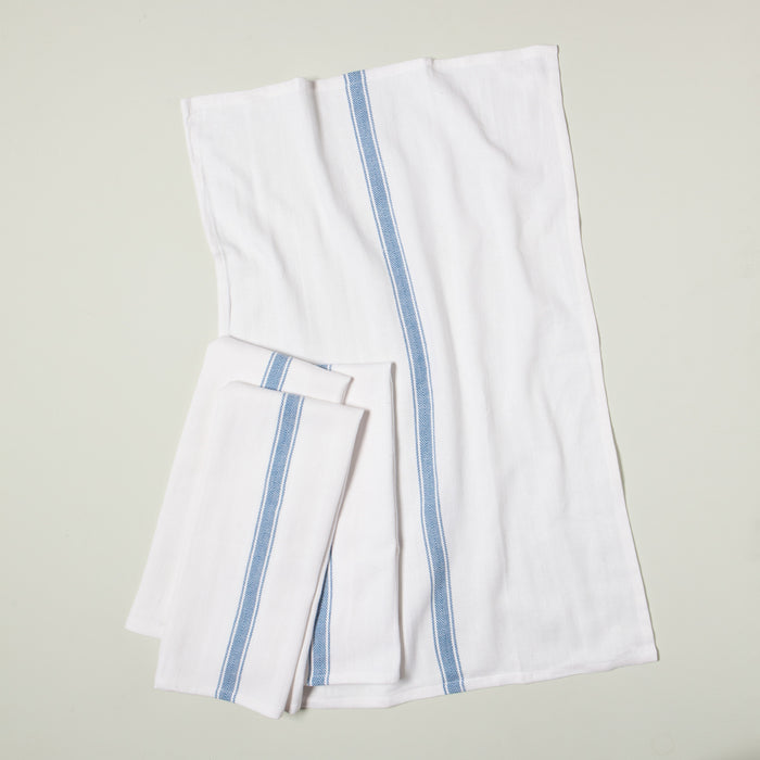 Brooklyn Stripe Delft Blue Dishtowels Set of 4