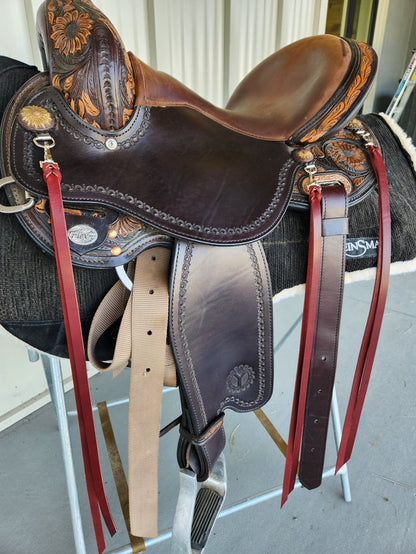 Burgundy Latigo Saddle Strings (Pair)