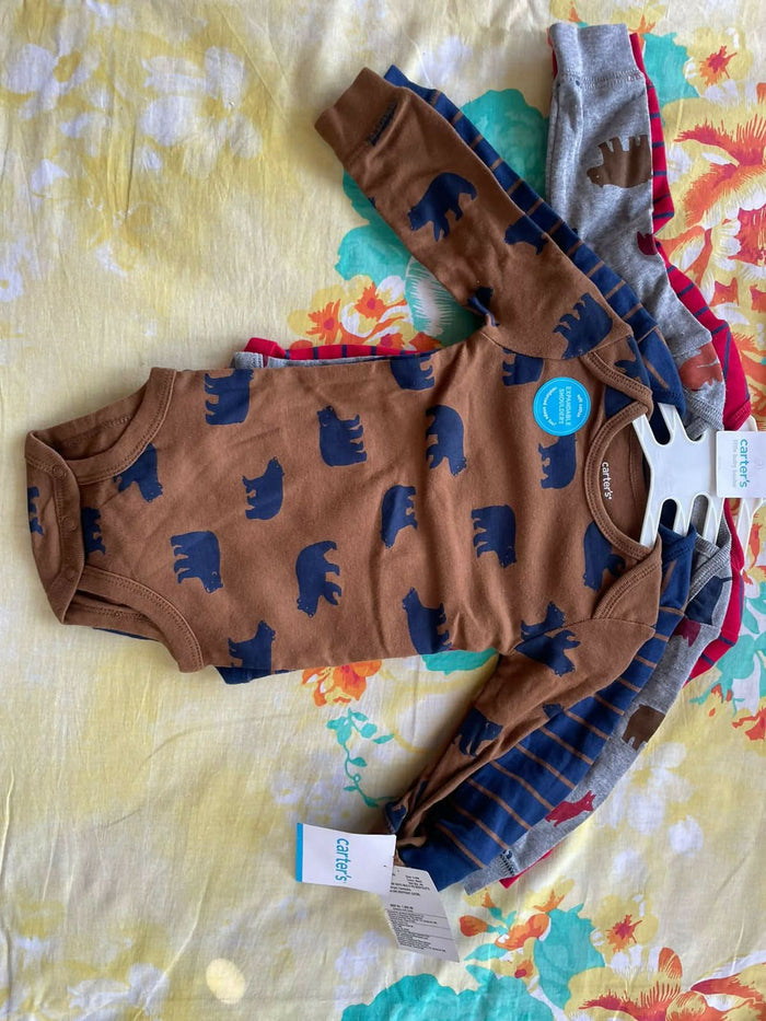 CARTER'S Baby 4-Pack Long-Sleeve Original Bodysuits Solids - PyaraBaby