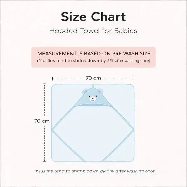 COCOSHELL Muslin Cotton Hooded Towel 70X70 Cm  Single Layer Towel