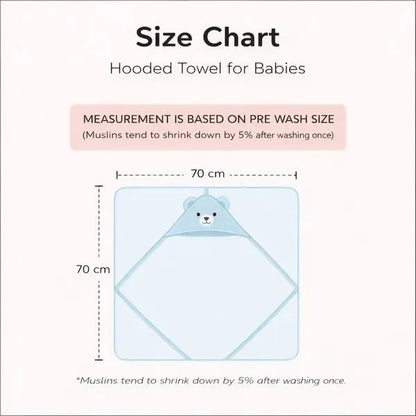 COCOSHELL Muslin Cotton Hooded Towel 70X70 Cm  Single Layer Towel