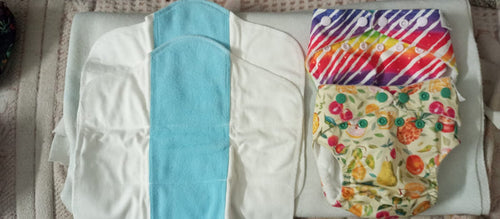 Combo of 2 SUPER BOTTOMS Uno Freesize Premium Cloth Diaper for Babies (3m-3y) + Organic Cotton Pad  Free Size