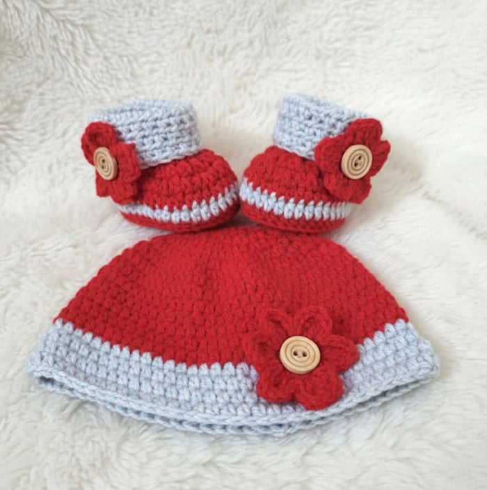 Crochet Beanie and Bootie Set