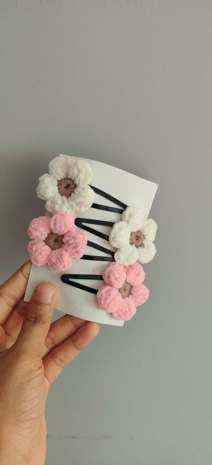 Crochet hair accessories Hair clips ,hair ties