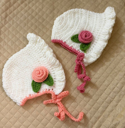 Crochet handmade baby bonnet/ Baby ear warmer