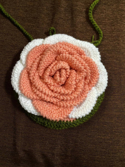 Crochet Handmade Flower Shape Sling Bag