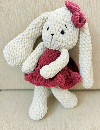 Crochet handmade long ear bunny soft toy