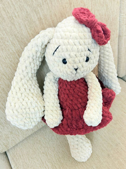 Crochet handmade long ear bunny soft toy